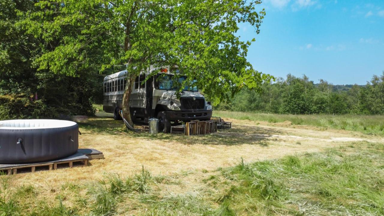 American School Bus Retreat With Hot Tub In Sussex Meadow อัคฟิลด์ ภายนอก รูปภาพ